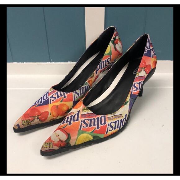 Pazzo fruit candy‎ wrapper advertisement heels Made in Brazil women’s 8.5 Narrow - Picture 6 of 9